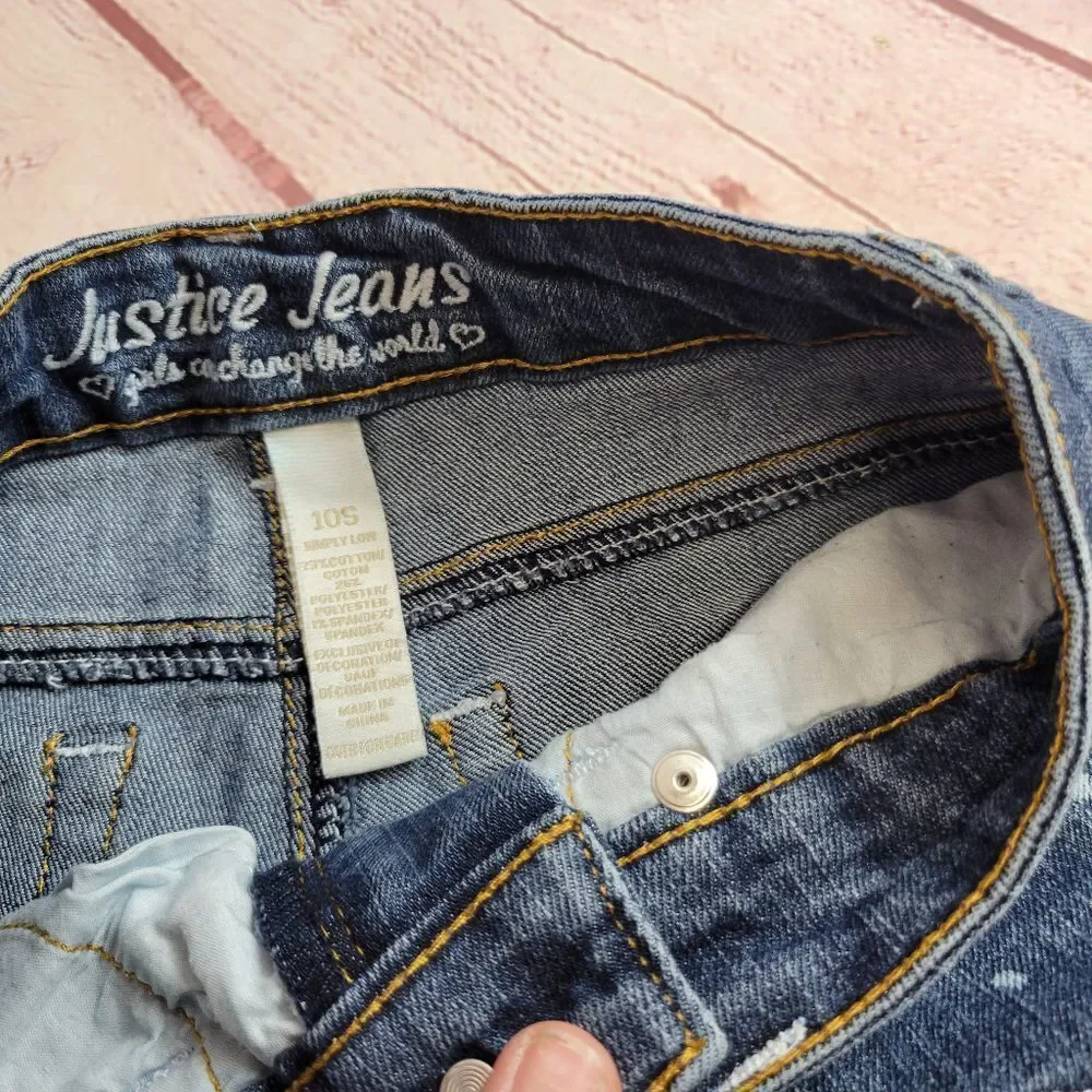 Justice distressed jeans 10 slim
